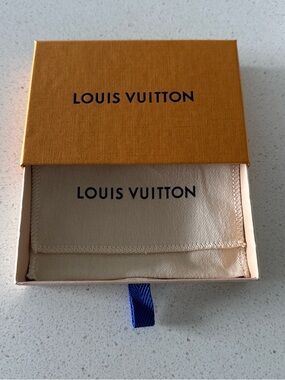 Louis Vuitton Beige Logo Dust Pouch with Orange Box Accent
